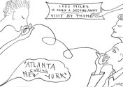 Mary E. Hutchinson cartoon "Atlanta Calling New York"
