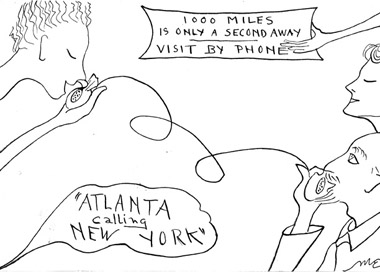 Mary E. Hutchinson cartoon "Atlanta Calling New York"